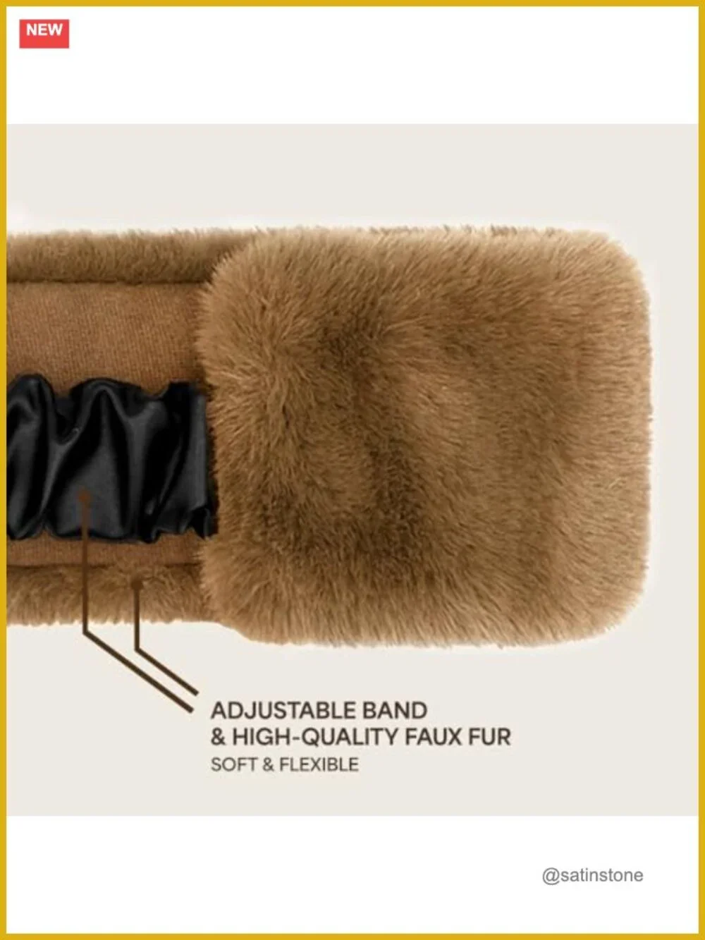 Faux Fur Headwrap Headband Elastic Closure Cozy Winter